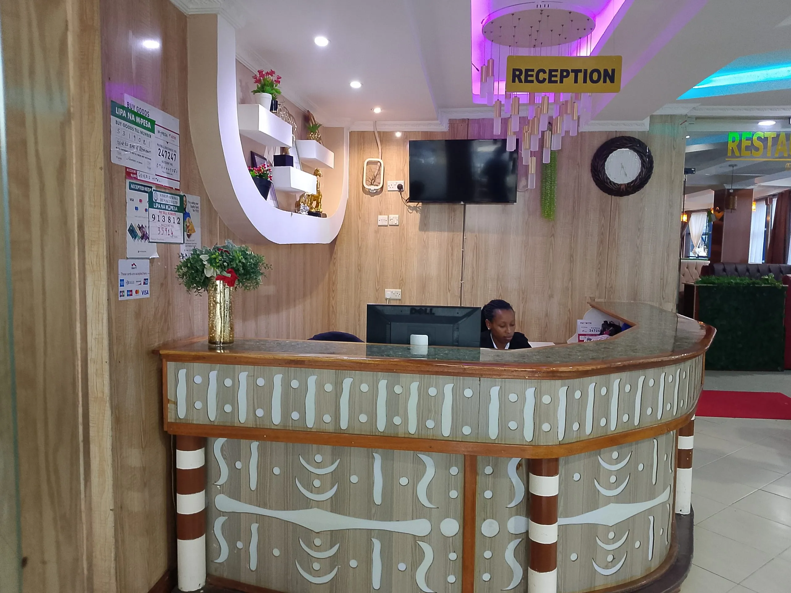 The front desk at Generis Hotel reception, Molo